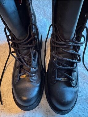 Danner Black Leather Lace-Up Tactical Boots